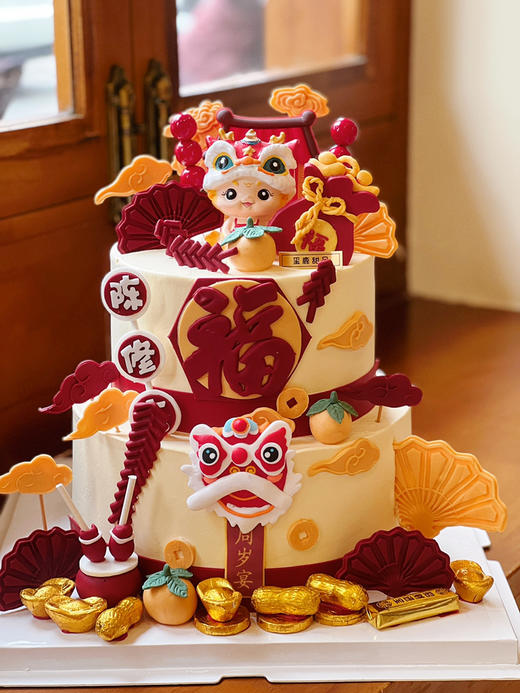 国风宝宝周岁蛋糕 商品图1