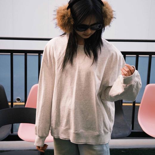 顺丰包邮洛诗琳82045纯棉双层罗纹落肩袖慵懒显瘦百搭卫衣819 商品图4