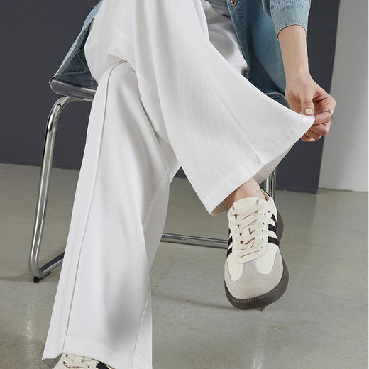 【最后库存、降价亏本售】逸阳秋白色垂感阔腿牛仔裤子0865 商品图3