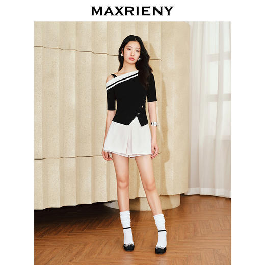 MAXRIENY斜肩设计气质毛衫(货号:MS85SW013) 商品图1