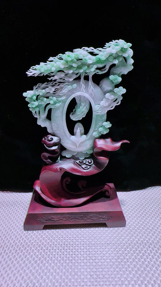 620858翡翠摆件【神龙护主 梅开五福】 商品图4