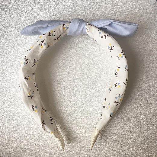 春季新款田园风布艺碎花蝴蝶结儿童撞色甜美发箍 商品图1