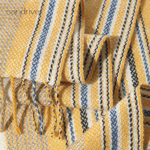 青海手工氆氇条纹流苏围巾SJF96P852A 商品图1