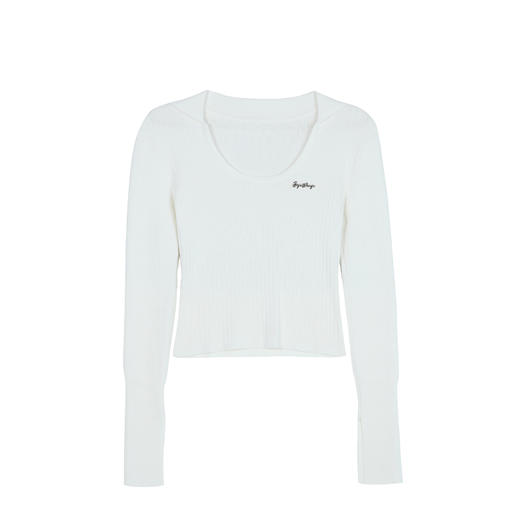 BJHG不计后果 复古U领针织衫长袖毛衣女春季2025新款紧身内搭上衣 商品图4