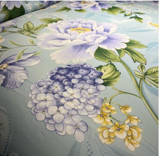 【6楼】富安娜床单四件\青花瓷，黄，零售价3680~3880元，活动价1599/1699元 商品图1