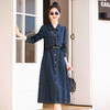 牛仔长袖连衣裙女秋季2024新款高级感法式气质收腰衬衫长裙YF9522 商品缩略图3