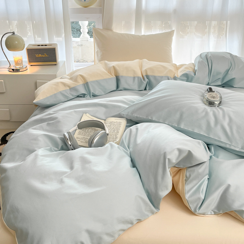 占姆士奥莱线上款【四季可用！A类母婴级】60支纯棉四件套ins风全棉床上四件套纯色南通家纺春秋款。ry