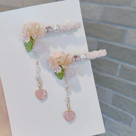 闪钻流苏玫瑰花侧边夹 两个装