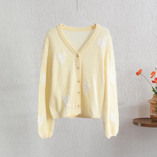 【自】全新升级【铂金会员312/天猫419/差价107】(70043) 洛诗琳2025早春新款羊毛马海毛重工提花V领长袖针织开衫外套 商品图4