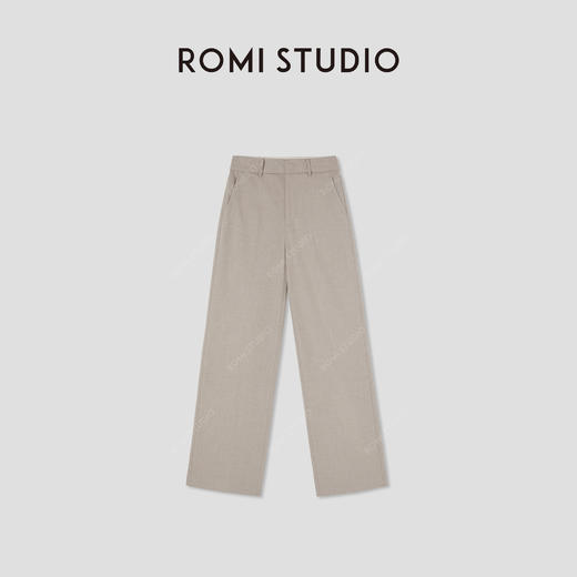 ROMI STUDIO“低调优雅”40S双股纱挺括肌理感直筒休闲裤RWBAX81653 商品图0