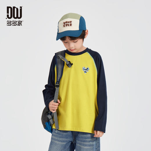 【团购价29.9】多多家男童长袖T恤纯棉2025新款春秋款儿童中大童印花打底衫上衣10235 商品图1