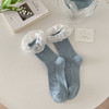 【5双更值❗️韩系甜美蕾丝花边袜子】秋冬蕾丝花边中筒袜，耐磨抗起球，不磨脚趾，Lolita纯色百搭韩风甜美女生jk堆堆袜QQ 商品缩略图6