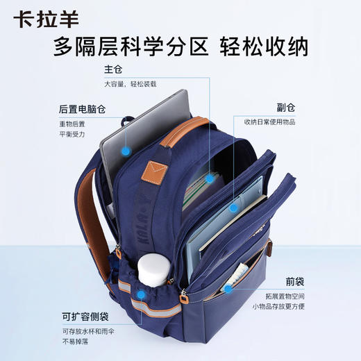 【六维减负防下坠】卡拉羊初高中大学生大容量书包 美术馆CX5134/L 商品图6