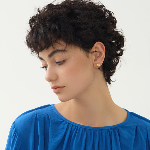 豆趣 纯银豆豆珍珠耳钉 商品图2