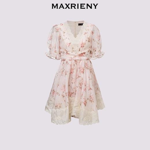 MAXRIENY2025年春季新款欧根纱绣花连衣裙透视感设计都市假日高腰(货号:MF86DR003) 商品图0