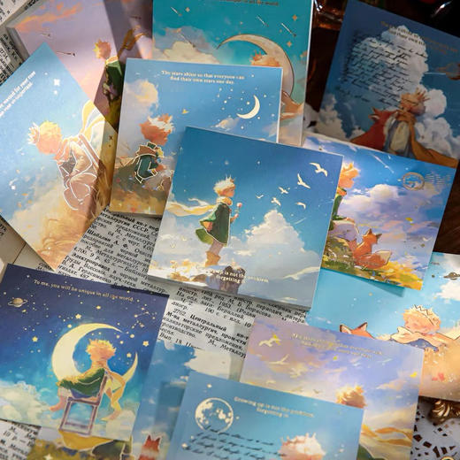 小王子星河际遇系列烫金便签小王子便签四十四次日落三享装烫金便签无粘性可撕学生书写便签备忘留言纸高级感手账素材装饰便签纸 商品图0