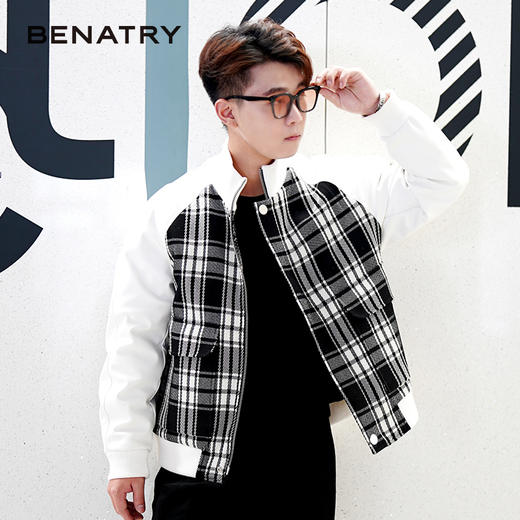 贝纳川经典格纹设计男士夹克外套ECY400003402 商品图2
