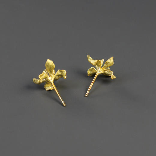 鸢尾迷情 纯银鸢尾花耳钉 商品图2