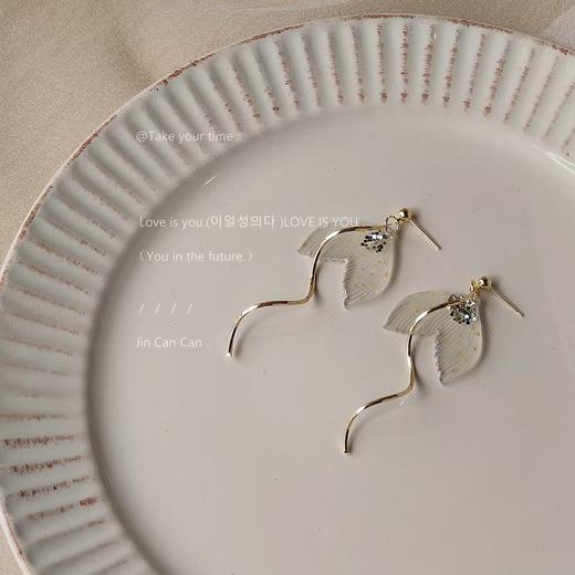 鱼尾925银针镀14K耳环 商品图0