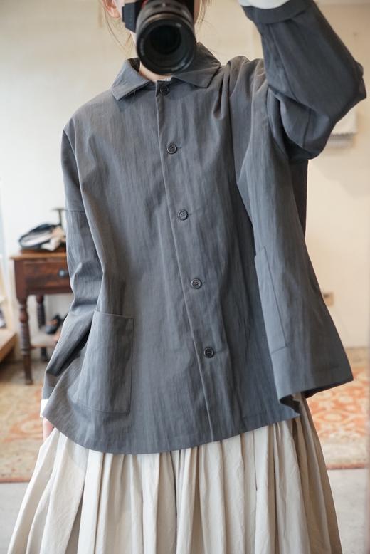 apuntob 落肩设计宽松版型灰色棉质夹克 商品图4