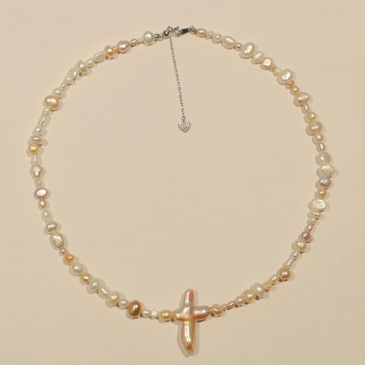 无核珍珠 淡水珠 出口单法式风情 十字架 纯纯的天然韵味 精致手作style 商品图1