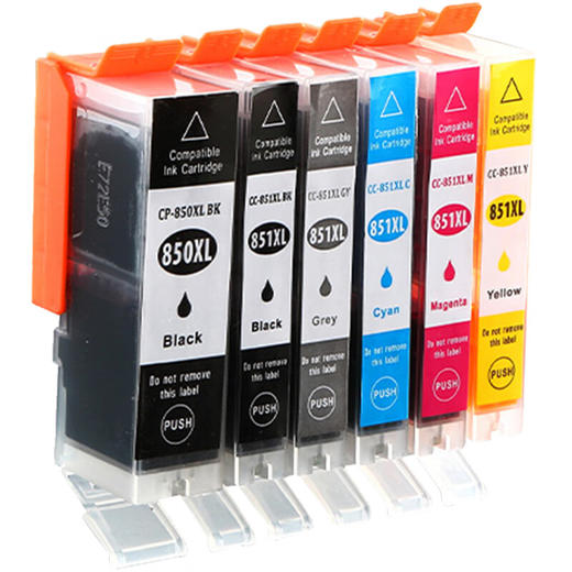 绘威PGI-850XL墨盒 适用佳能IX6780 IX6880 IP8780 7280 MG7580 6400 6380 MX928打印机墨盒CLI-851 六色套装 商品图1