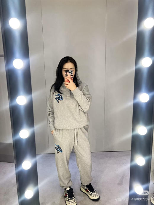 GUCCI 灰色蓝蛇logo长裤 商品图2