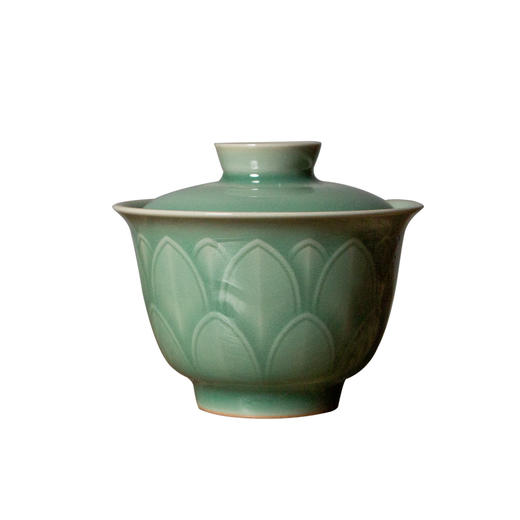 茶香记 龙泉王斌心似莲开小盖碗100ml中式美学茶具龙泉青瓷泡茶碗 商品图4