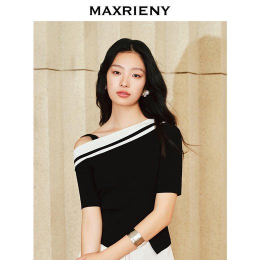 MAXRIENY斜肩设计气质毛衫(货号:MS85SW013) 商品图2