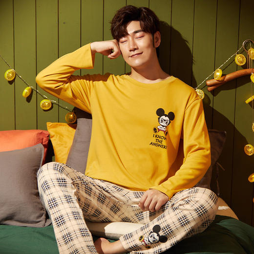 【春秋新款青少年睡衣，纯棉舒适薄款】男士睡衣春秋款 青少年纯棉薄款 长袖春秋季 男生男式全棉家居服套装-QQ 商品图5