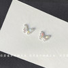 925银针微镶彩锆蝴蝶小耳钉 商品缩略图0