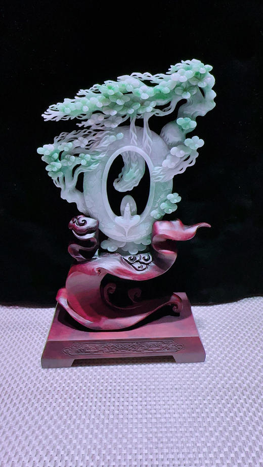 620858翡翠摆件【神龙护主 梅开五福】 商品图5