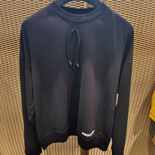 DSQUARED2 男士徽标印花棉质圆领长袖T恤 黑色 S74GD1416 S24658 900 商品图0