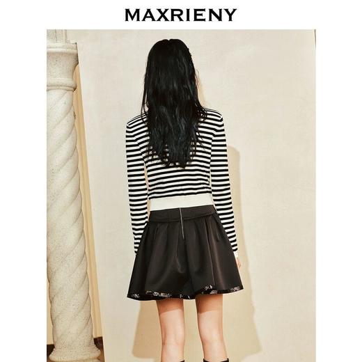 MAXRIENY【商场同款-摩登女爵】奢华都市条纹小香风毛织外套(货号:MC85JA054) 商品图2