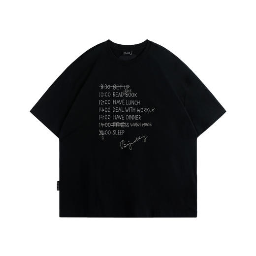 BJHG不计后果 趣味慵懒短袖t恤男夏季刺绣速干凉感防晒功能性半袖 商品图2