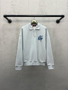 GUCCI 灰色蓝蛇POLO卫衣
