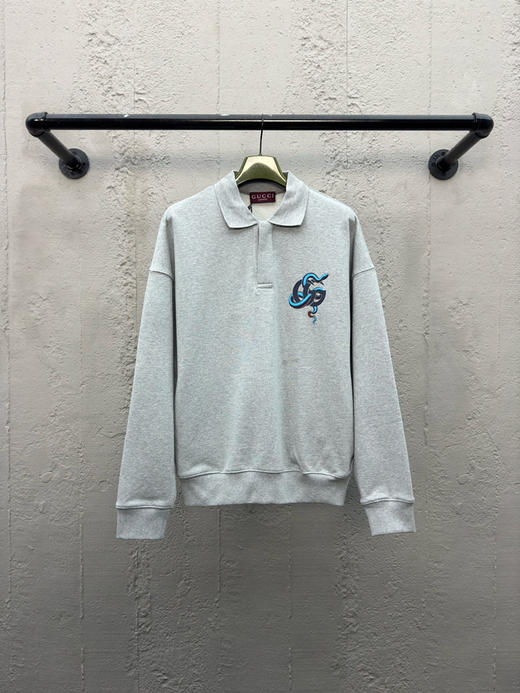 GUCCI 灰色蓝蛇POLO卫衣 商品图0