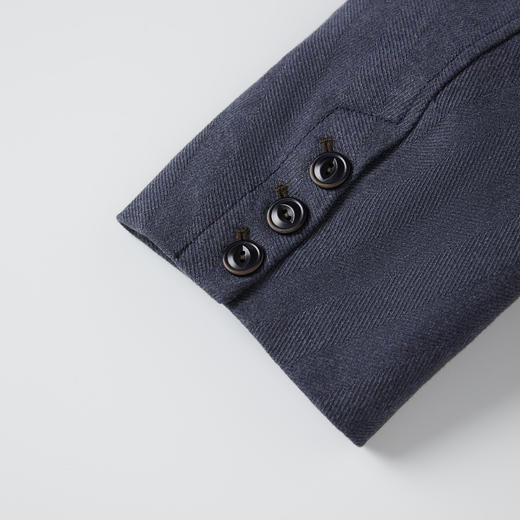 ROMI STUDIO“低调优雅”绵羊毛棉混纺立领做旧西装外套RW24WWY0889 商品图4