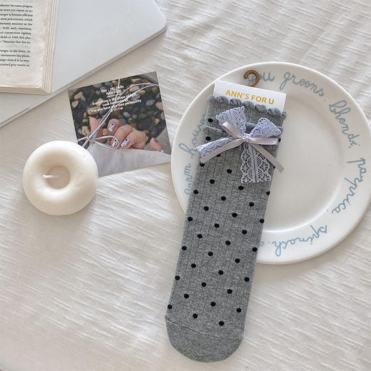 【芭蕾风❗️3双装蕾丝波点蝴蝶结袜子】春秋款中筒ins潮，排汗吸湿，亲肤不刺激，可爱女生花边堆堆袜QQ 商品图6