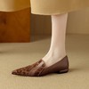 【预售5天】春秋季新款高级感乐福鞋女平底舒适尖头豹纹丝绸羊皮浅口单鞋女DB&M6191 商品缩略图2