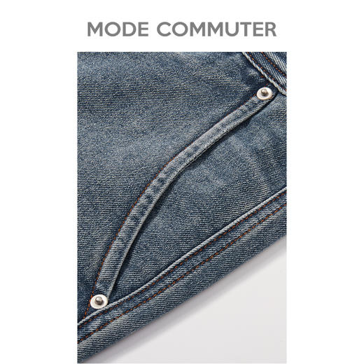 MC |MODE COMMUTER夏季休闲通勤时尚潮流阔腿牛仔短裤男裤MCE125015D 商品图3
