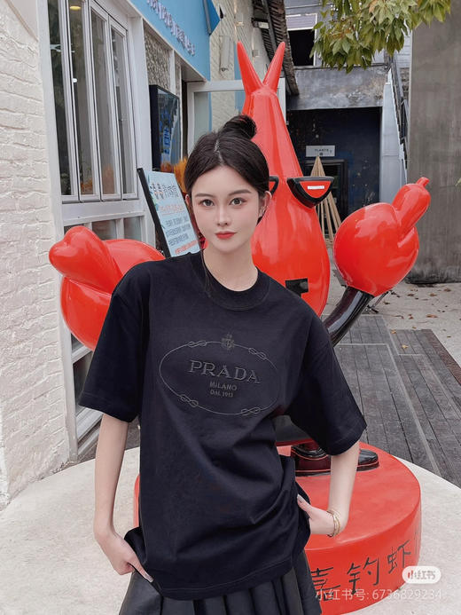 PRADA 刺绣字母短袖 商品图2