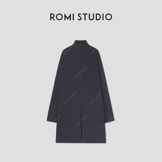 ROMI STUDIO“率性自我”高支棉褶皱蝙蝠袖高领长款风衣 RWCSW41603 商品图1