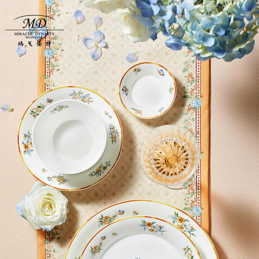 【6F】玛戈隆特年货节和美家园骨瓷餐具家用中式餐具套装送礼乔迁礼盒包装 9头 新中式餐具【2人份】 商品图2