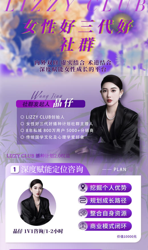 【晶仔1V1深度定位咨询￥1999/次】挖掘个人成长优势 规划成长路径 整合自身资源 商业模式闭环 商品图1