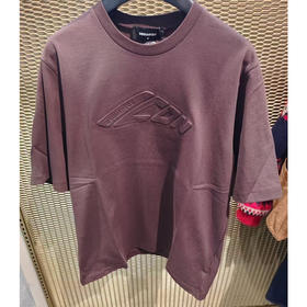 DSQUARED2 女士徽标压花棉质圆领短袖T恤 咖色 S80GC0081 D20033 144