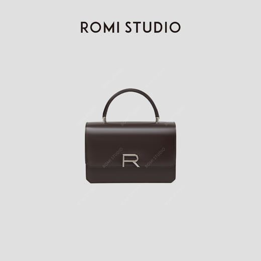 ROMI STUDIO“经典优雅”100%头层牛皮方形光面皮手提包RWBLP31673 商品图0