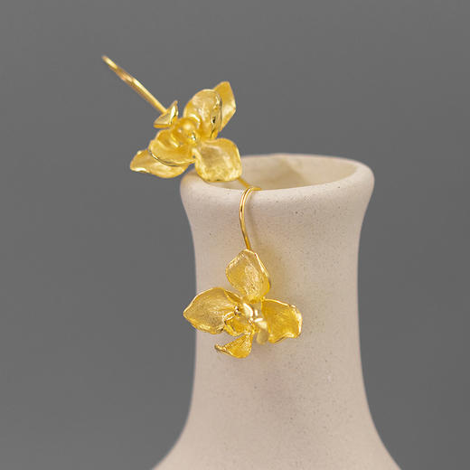 蝴蝶与兰 纯银蝴蝶兰耳饰 商品图0