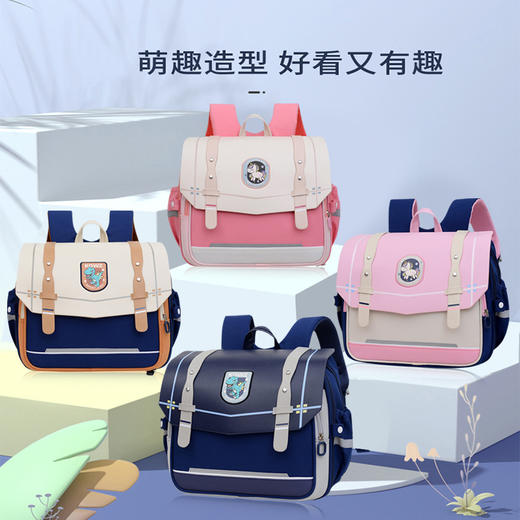 【开学季】英伦风新款小学生横版书包男女减负 儿童双肩包护脊防水卡通背包1-6年级 商品图0
