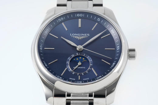 APS·Factory浪琴名匠月相腕表L2.909.4.97.0
全新定制一体机L899.5同步原装小轴承
皮带蓝盘钻刻➕腕表尺寸40MM。表壳尺寸工艺完美复制原装工艺➕进口316原装不锈钢，做工精良 商品图2